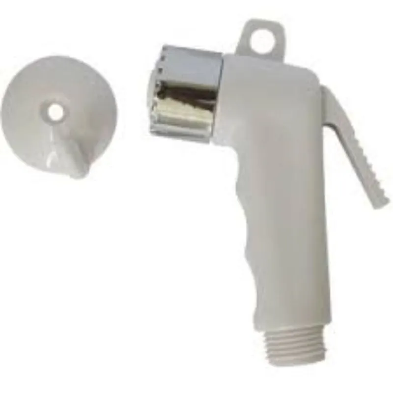 Pistola para Ducha Higiênica Branca Cromada com Suporte 80715 HF