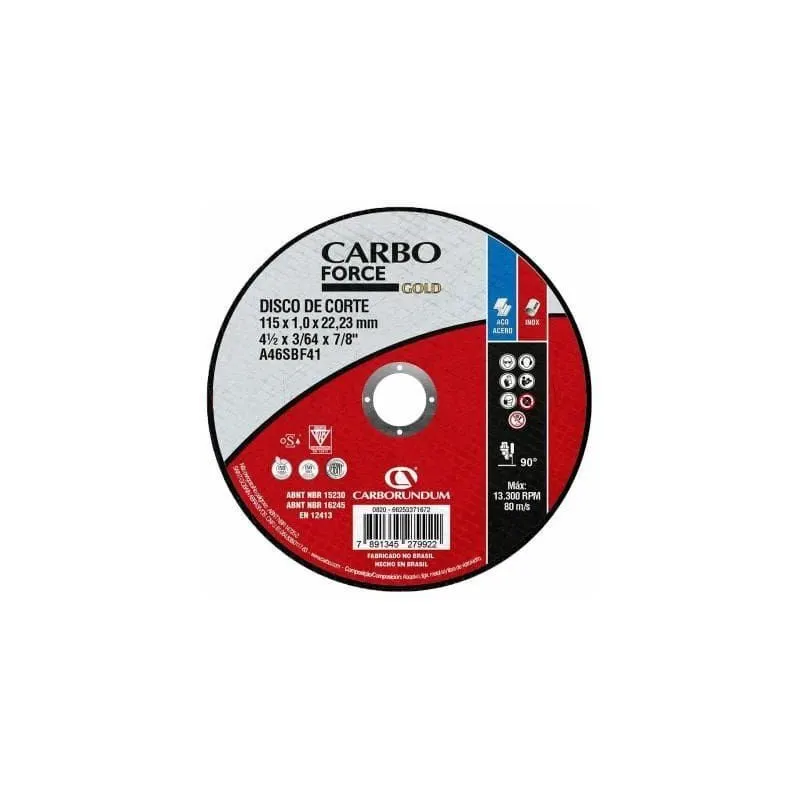 Disco de Corte Ferro 115X3,0X22.23 Carboforce
