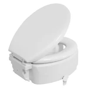 Assento Sanitário Elevado Com Trava Oval Almofadado 13cm Branco Astra