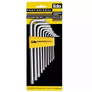 Chave Torx 9 peças T09 a T50 EDA