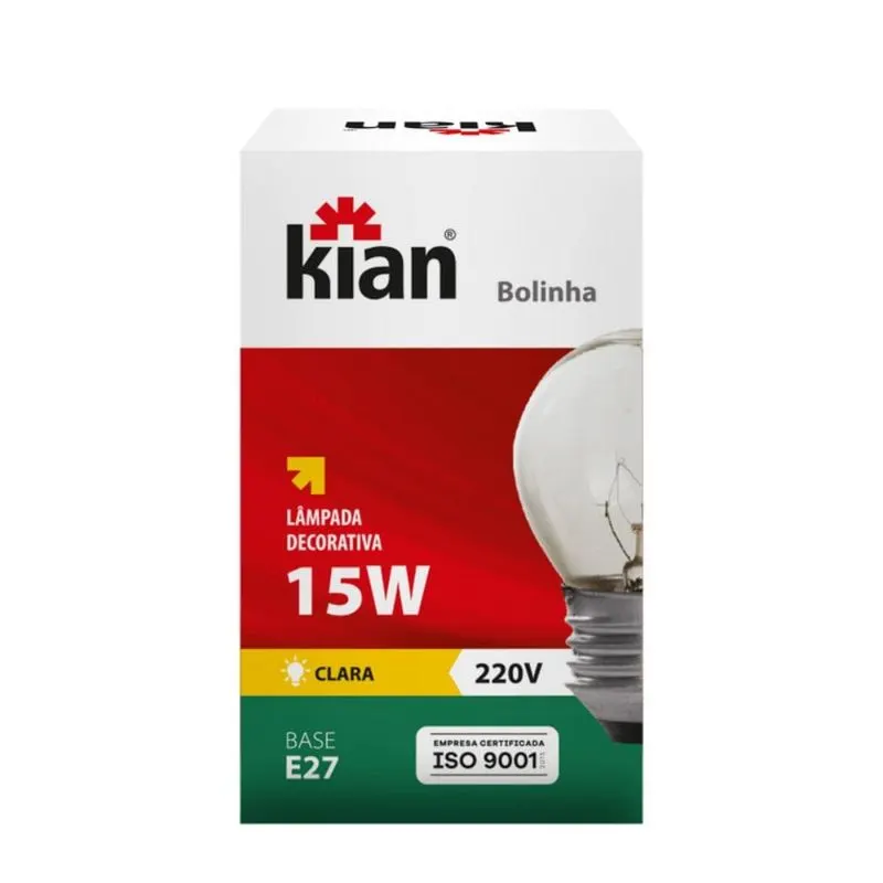 Lâmpada Bolinha E27 15W/127V Clara Kian