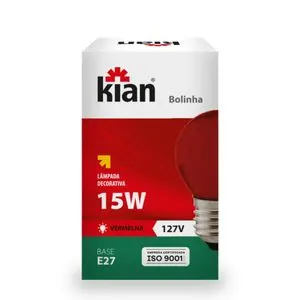 Lâmpada Bolinha E27 15W/127V Vermelha Kian