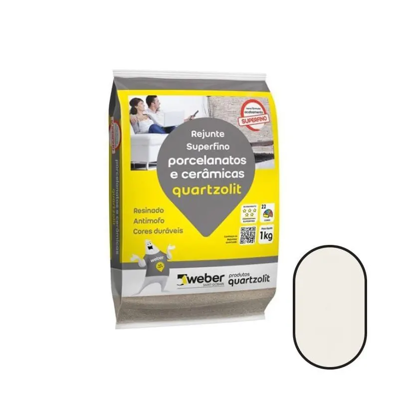 Rejunte para Porcelanatos Branco 1kg Quartzolit