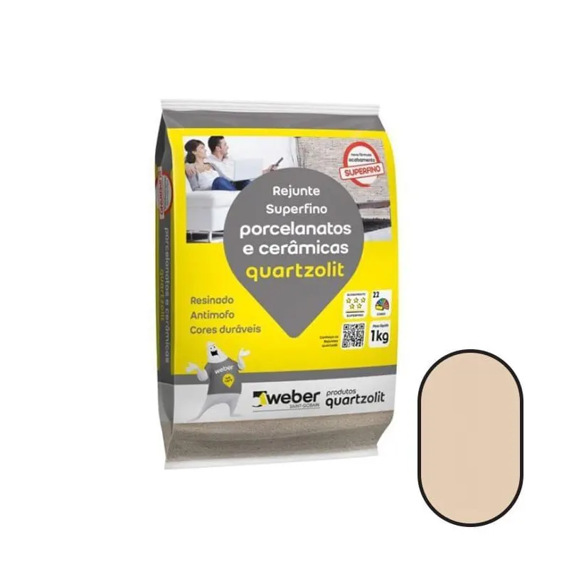 Rejunte para Porcelanatos Bege 1kg Quartzolit