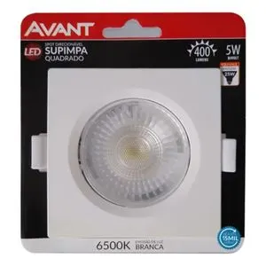 Luminária Spot 5W 865 400 Lúmens Quadrada Bivolt AVANT