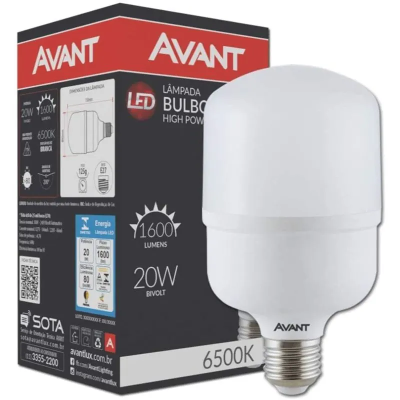 Lâmpada LED 20W Bivolt Branca Avant