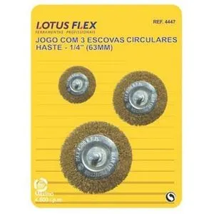 Jogo Escova de Aço Circular 3 Peças Lotus 4447