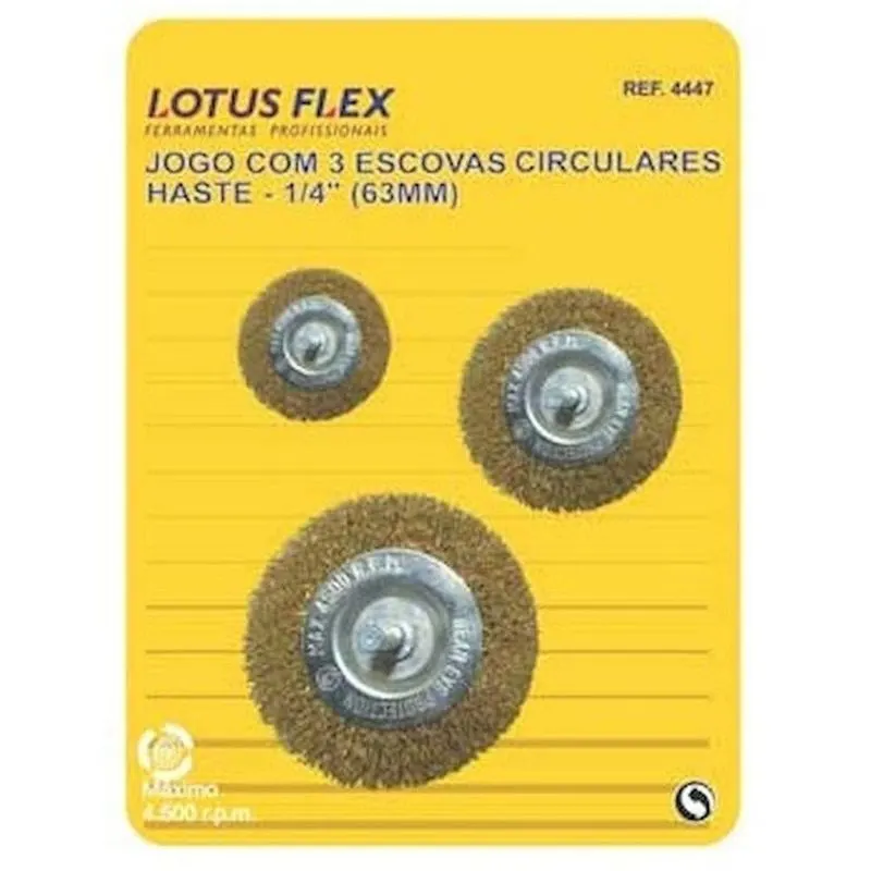 Jogo Escova de Aço Circular 3 Peças Lotus 4447