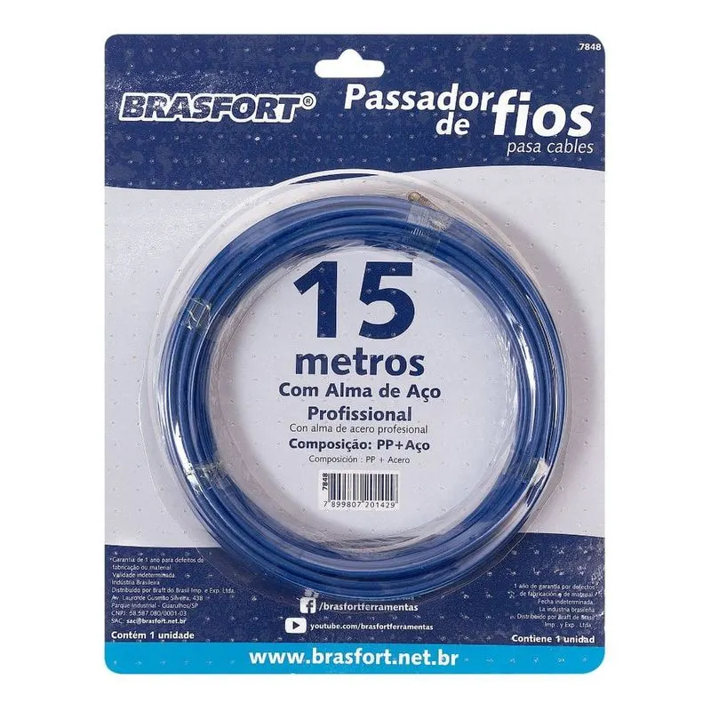 Passa Fio com Alma de Aço 15MT Brasfort