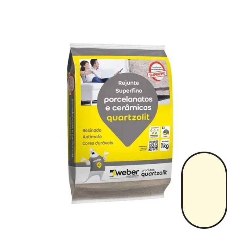 Rejunte para Porcelanatos Marfim 1kg Quartzolit