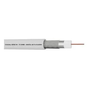 Fio Coaxial Branco RGE06 Rolo 100MT