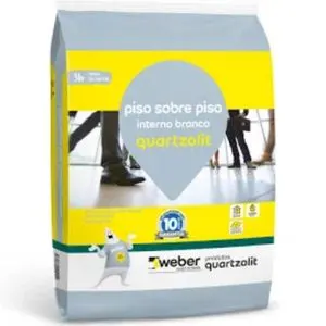 Argamassa Piso Sobre Piso Interno e Porcelanato 20KG Branco Quartzolit