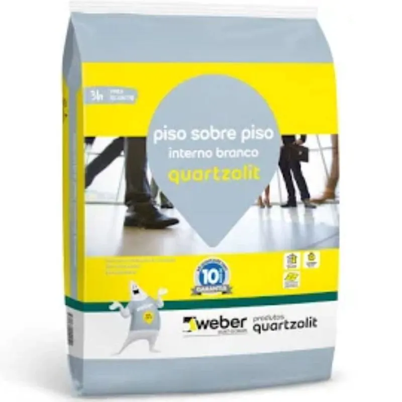 Argamassa Piso Sobre Piso Interno e Porcelanato 20KG Branco Quartzolit