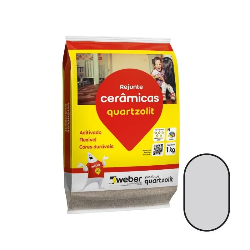 Rejunte para Cerâmicas Cinza Platina 1kg Quartzolit