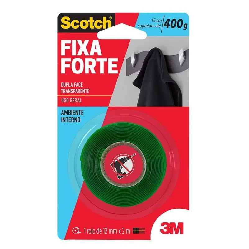 Fita Dupla Face 12MMX1,5M Fixa Forte Scotch