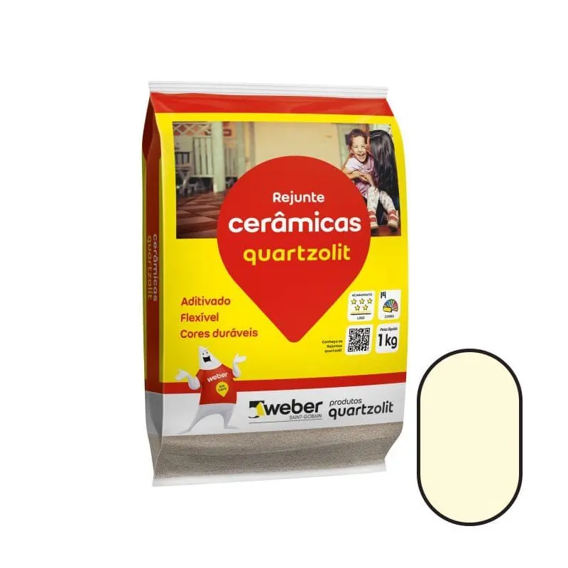 Rejunte para Cerâmicas Marfim 1kg Quartzolit