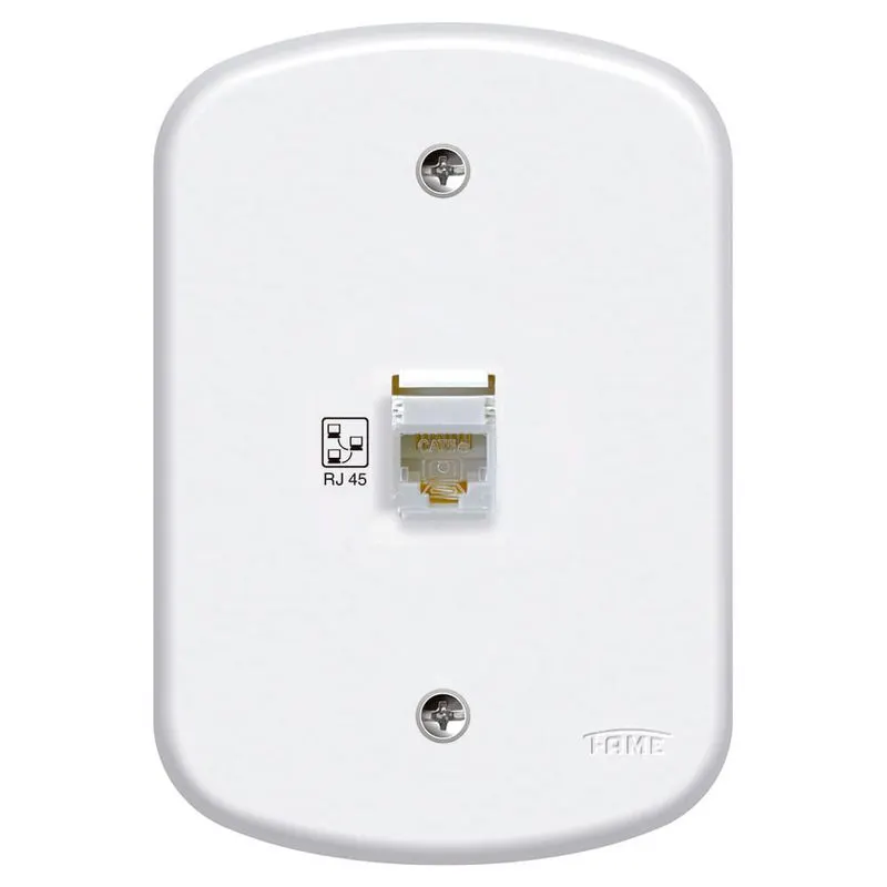Placa com 1 Tomada RJ 45E 8 Vias Blanc Fame