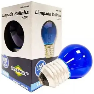 Lâmpada Bolinha 15W 127V E27 Azul Brasfort