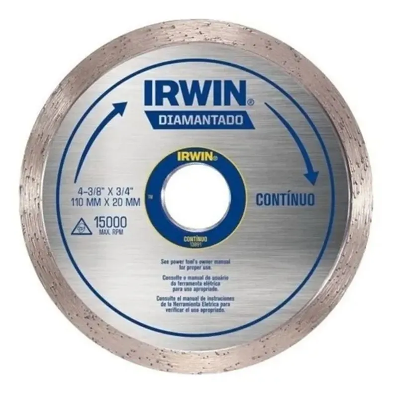 Disco de Corte Diamantado Refrigerado Liso Irwin 13891