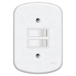 Placa com 2 Interruptores Simples Blanc Fame