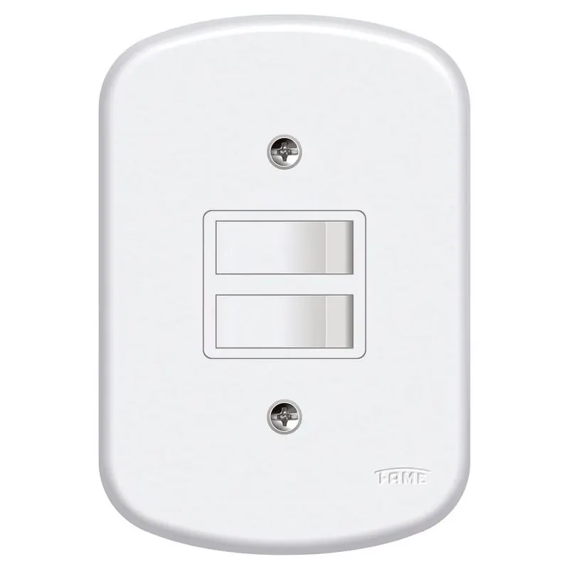 Placa com 2 Interruptores Simples Blanc Fame