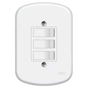Placa com 3 Interruptores Simples Blanc Fame