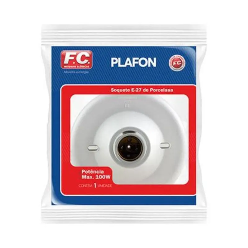 Plafon Plástico Branco Com Soquete FC