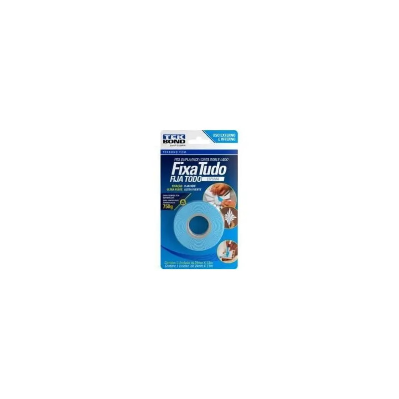 Fita Dupla Face Espuma 24Mmx1,5M Tekbond