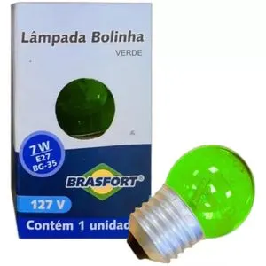 Lâmpada Bolinha 15W 127V E27 Verde Brasfort