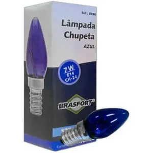 Lâmpada Chupeta 7W 127V E14 Azul Brasfort