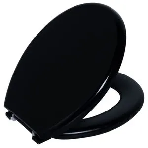 Assento Sanitário Oval Almofadado Preto 1 Astra