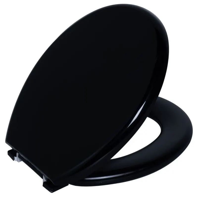 Assento Sanitário Oval Almofadado Preto 1 Astra