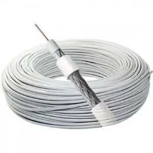 Fio Coaxial Branco RG59 Rolo 100MT