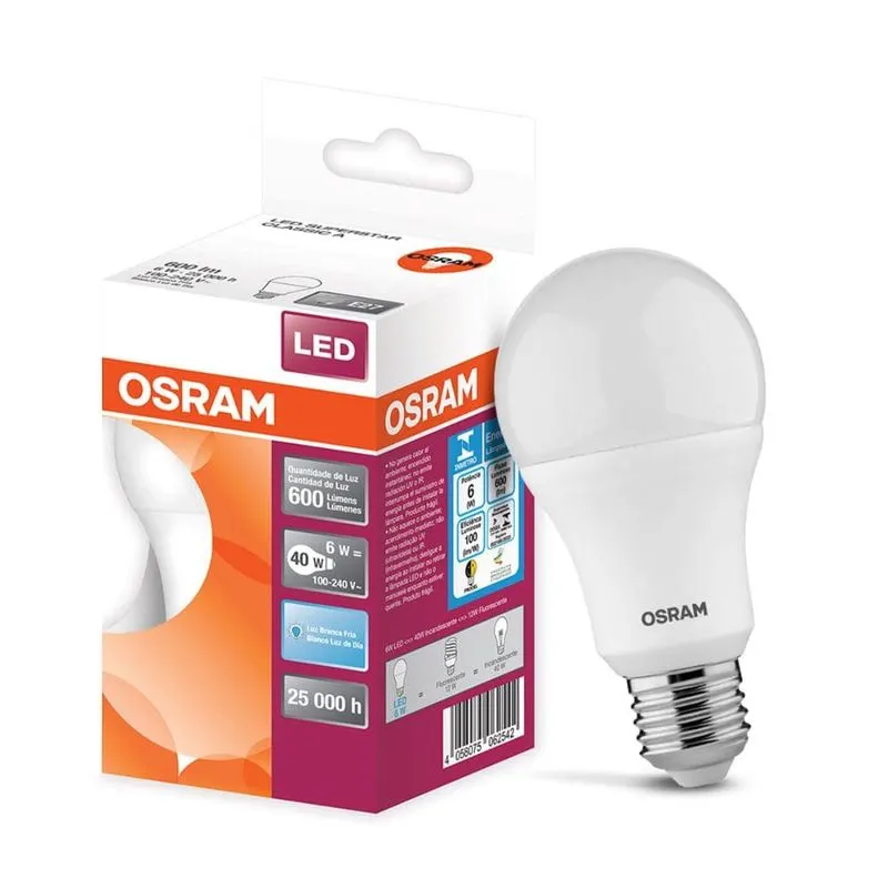 Lâmpada de LED A40 865 600LM BIV G7