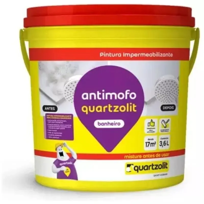 Tinta Impermeabilizante Antimofo Banheiro Gl 3,6L Quartzolit