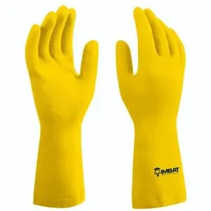Luva De Latex Forrada Amarela 10" Gg Imbat
