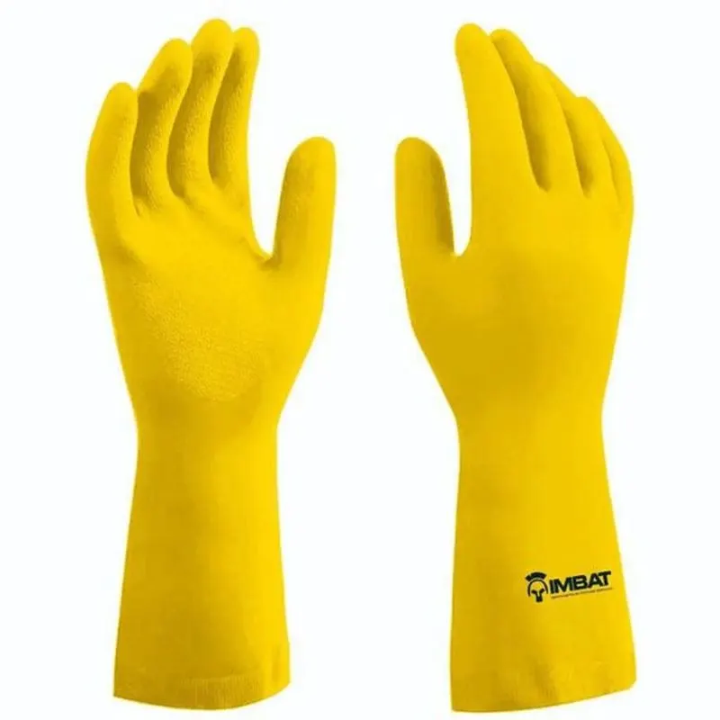 Luva De Latex Forrada Amarela 10" Gg Imbat