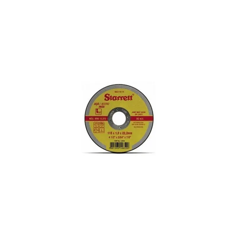 Disco De Corte 115X1,0X22,2Mm Aço Starrett
