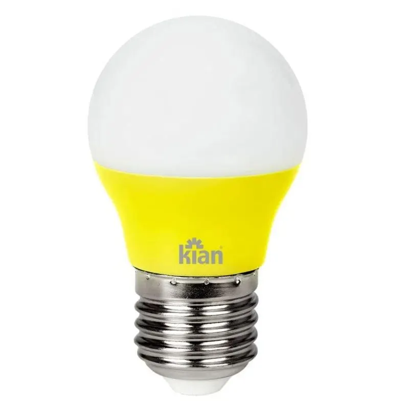 Lâmpada Led Bolinha 3W Bivolt E27 Amarelo Kian