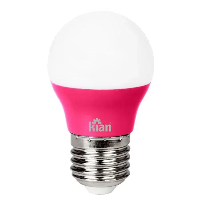 Lâmpada Led Bolinha 3W Bivolt E27 Rosa Kian