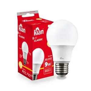 Lâmpada Led Bulbo 9W 3,0K Bivolt E27 Amarela Kian