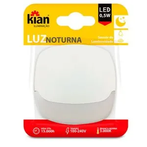 Luz Noturna Led Ki03 0,5W 3,0K Bivolt Kian