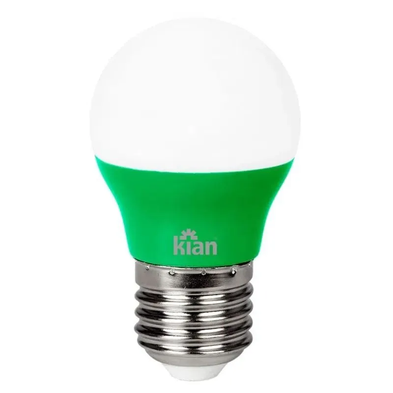 Lâmpada Led Bolinha 3W Bivolt E27 Verde Kian