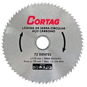 Serra Dentada Aço Carbono 110Mm 72 Dentes Cortag