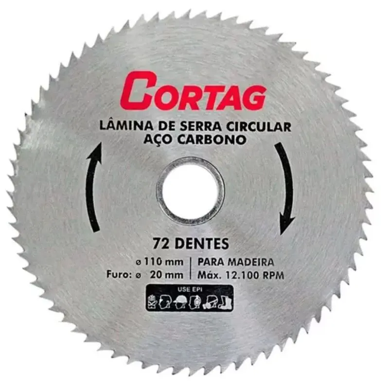 Serra Dentada Aço Carbono 110Mm 72 Dentes Cortag