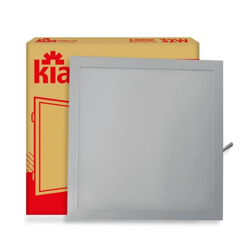 Luminária Led Sobrepor Quadrada 32W 3,0K Amarela Kian