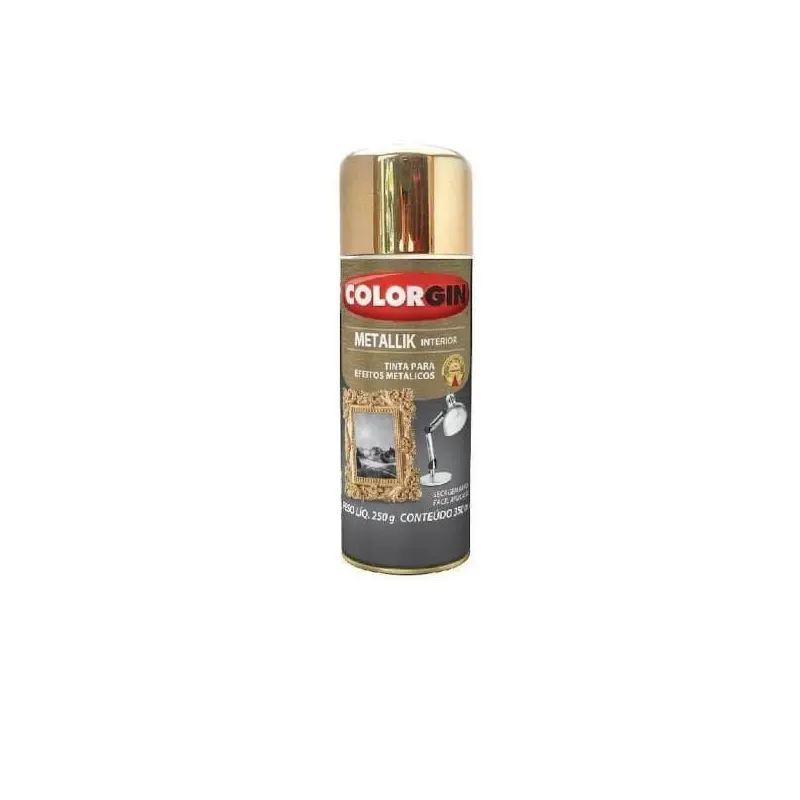 Tinta Spray Metallik Dourado 350Ml Colorgin