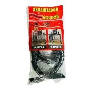 Organizador De Fios 16Mm X 1M Preto Overtime