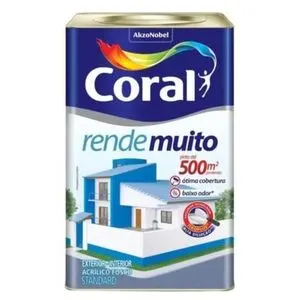 Tinta Acrílica Rende Muito Branco Fosco 18Lt Coral
