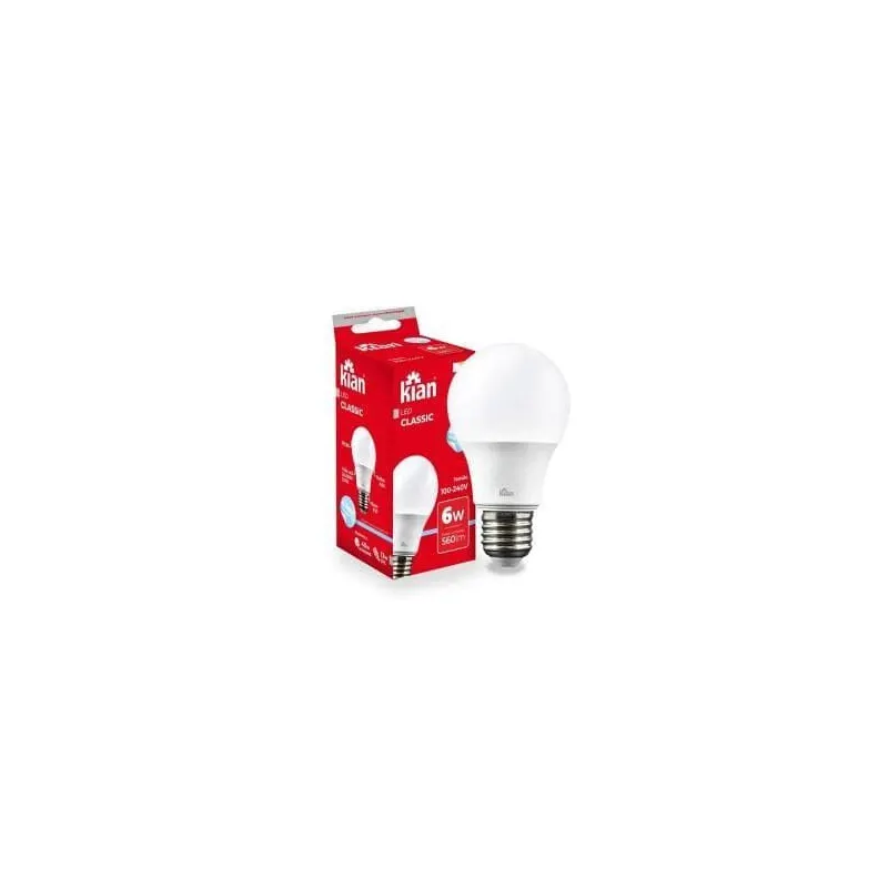 Lampada Led Bulbo A 6W 6,5K Bivolt E27 Kian
